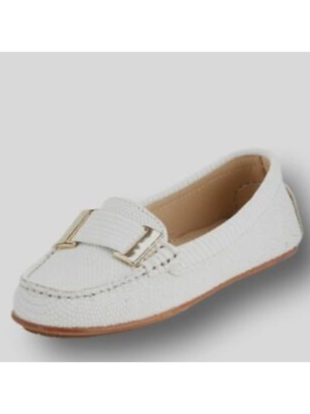 Delman Renna White Lizard Embossed Loafers Shoes Size 7 New